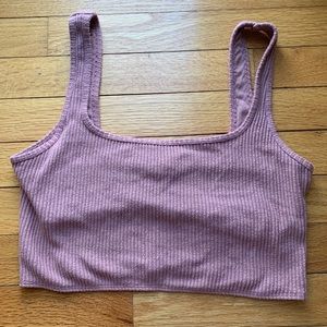 Abercrombie pink ribbed crop tank top
